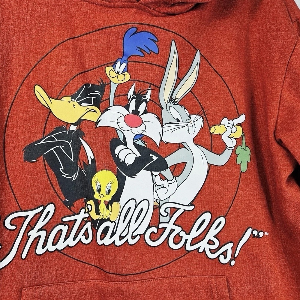 Loony Tunes Bugs Bunny Woman's Pullover Hoodie Sweatshirt XL 15-16 Pouch Pocket - Picture 3 of 10